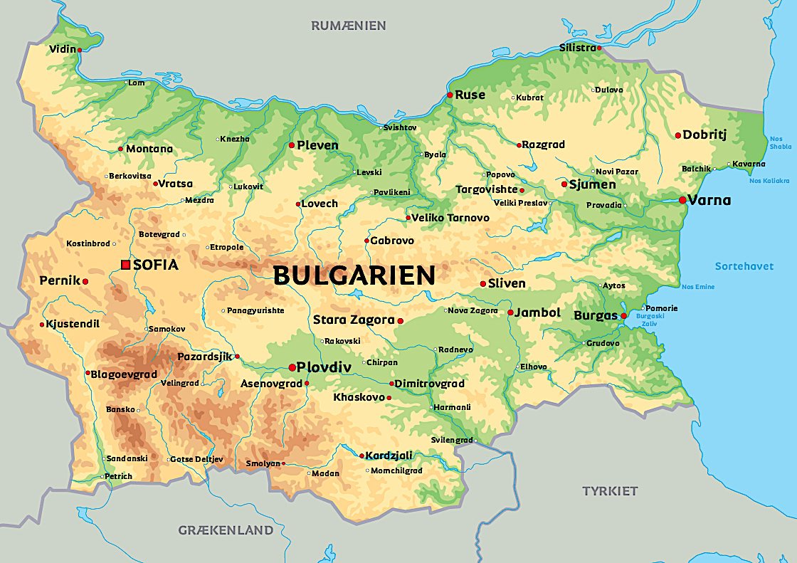 Kort Over Bulgarien Kort over Bulgarien: se bl.a. placeringen af hovedstaden Sofia Kort Over Bulgarien