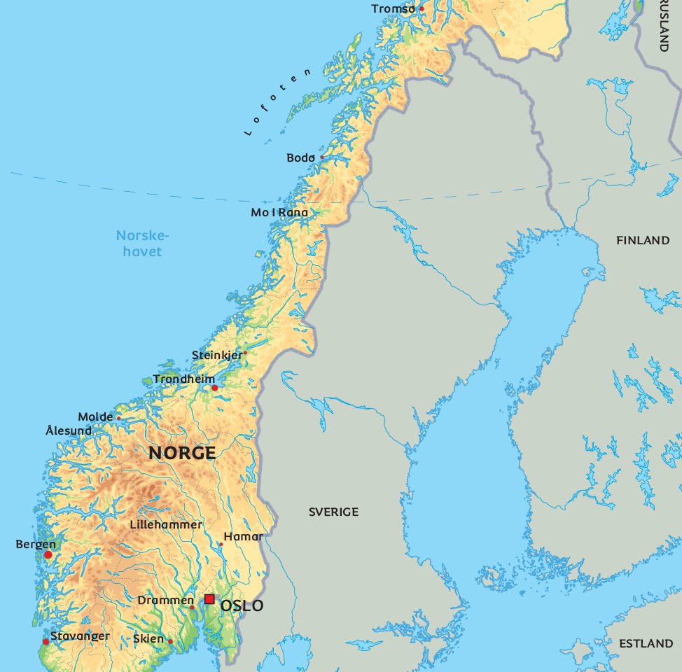 kort over norge og sverige Kort Norge Se Bl A Placeringen Af Oslo kort over norge og sverige
