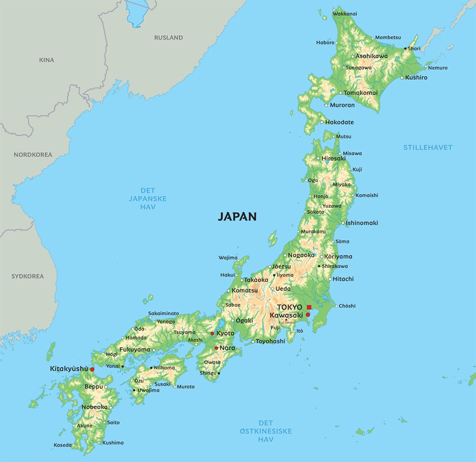Г п японии. Расположение Японии на карте. Физ карта Японии. Карта Японии с островами.