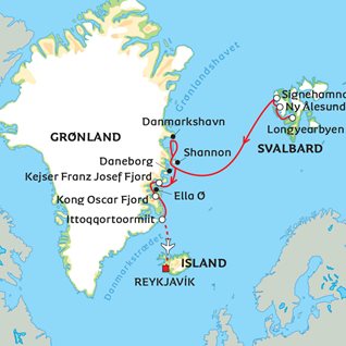 Svalbard Kort Krydstogt i Nordøstgrønland og Svalbard Svalbard Kort