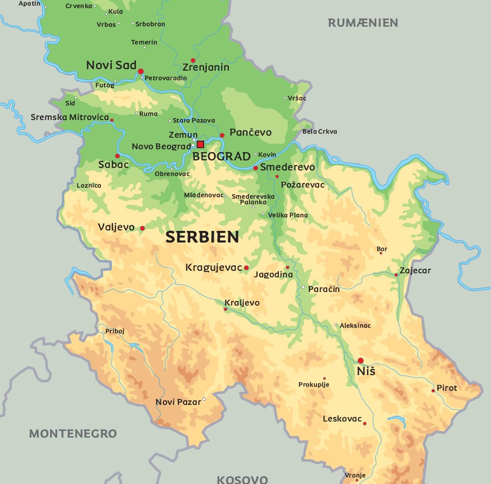 Kort Serbien Kort Serbien: Se bl.a. placeringen af Beograd Kort Serbien