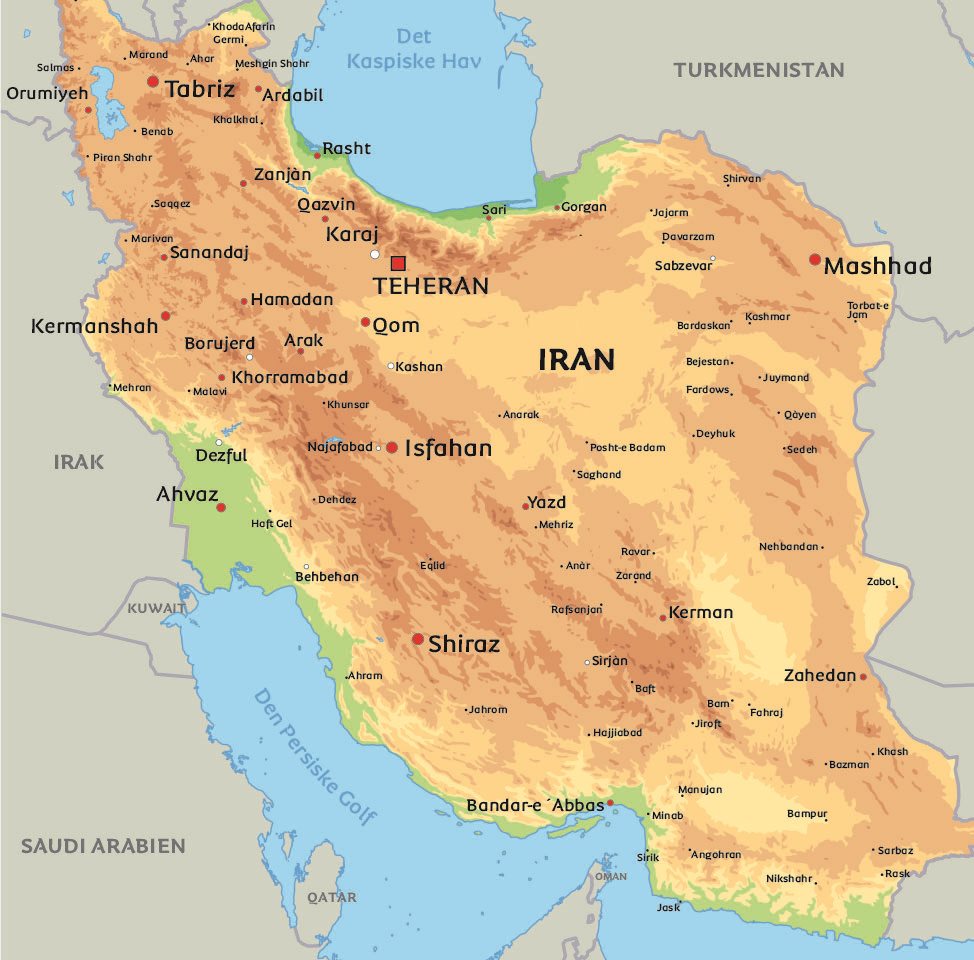 Iran Kort Kort Iran: se bl.a. placeringen af Teheran Iran Kort