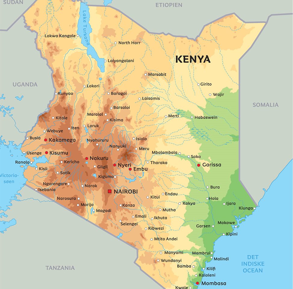 Kort Kenya Kort Kenya: Se de største byer og nationalparker i Kenya på kort  Kort Kenya