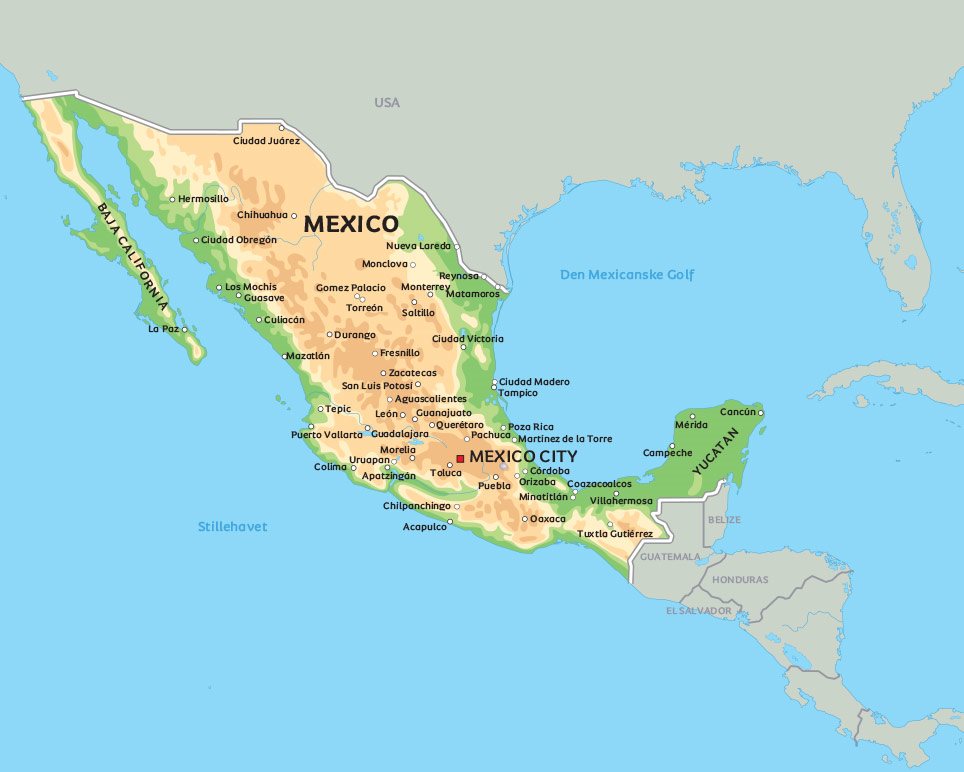 mexico kort Kort Mexico Se Nogle Af Mexicos Storste Byer Blandt Andet Mexico City mexico kort