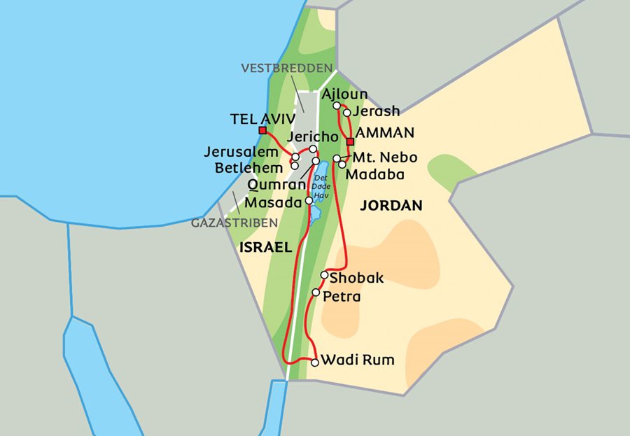 Jerusalem til Petra