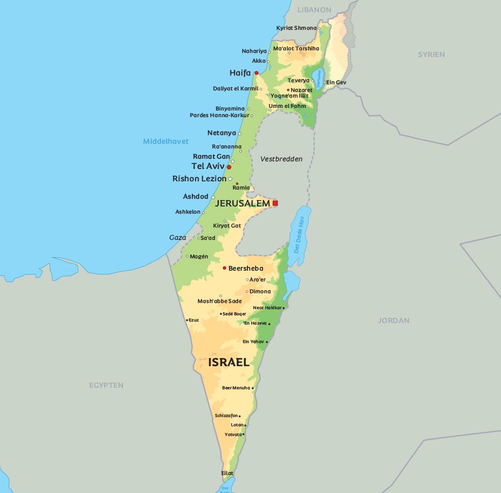 det døde hav kort Kort Israel Find De Storste Byer Og Sevaerdigheder I Israel Pa Dette Kort det døde hav kort